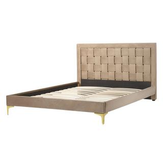 Beliani Bett mit Lattenrost aus Samtstoff Modern LIMOUX  