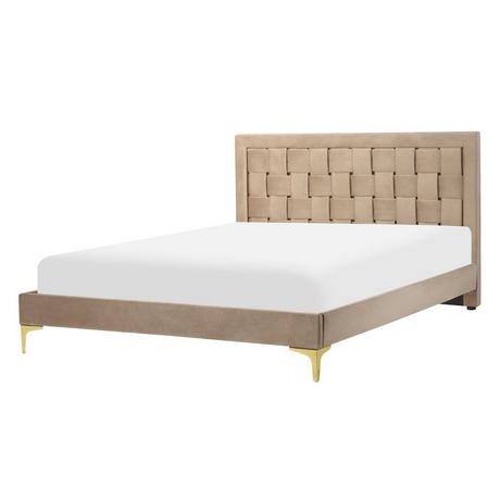 Beliani Bett mit Lattenrost aus Samtstoff Modern LIMOUX  