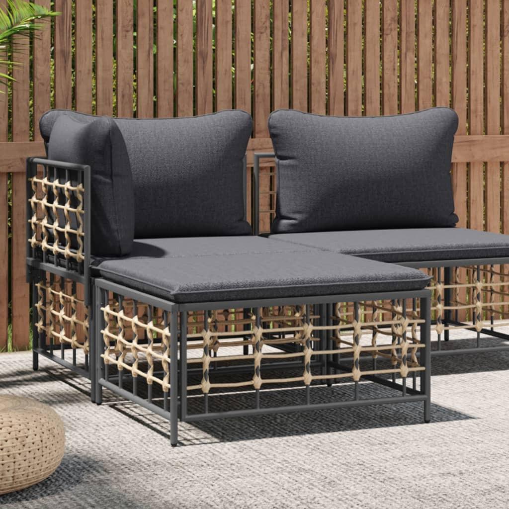 VidaXL Gartenhocker poly-rattan  