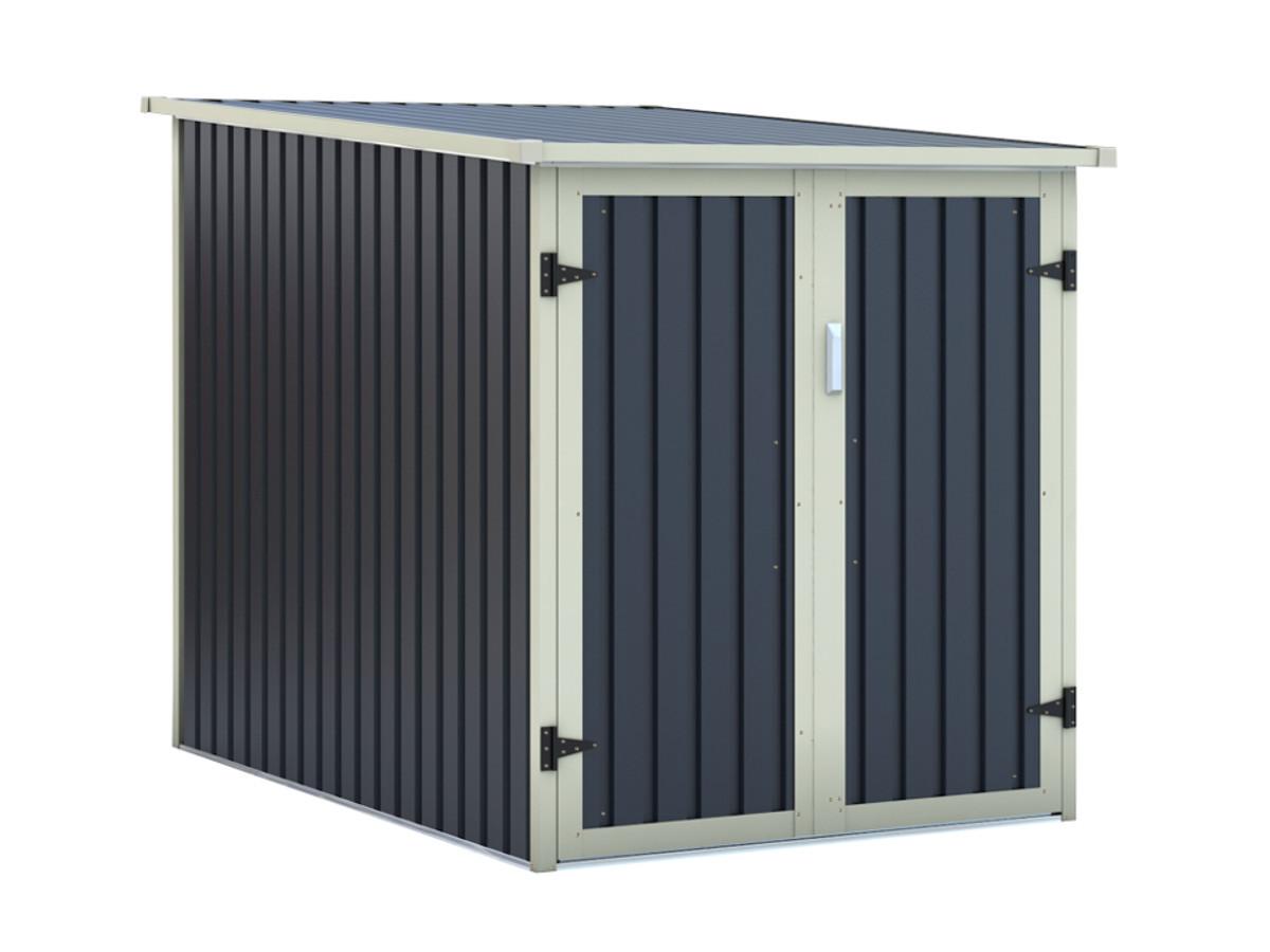 Vente-unique Casetta per biciclette in metallo di 2,8 m² in acciaio zincato grigio antracite per 2 biciclette - NIKI  