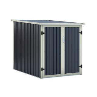 Vente-unique Casetta per biciclette in metallo di 2,8 m² in acciaio zincato grigio antracite per 2 biciclette - NIKI  