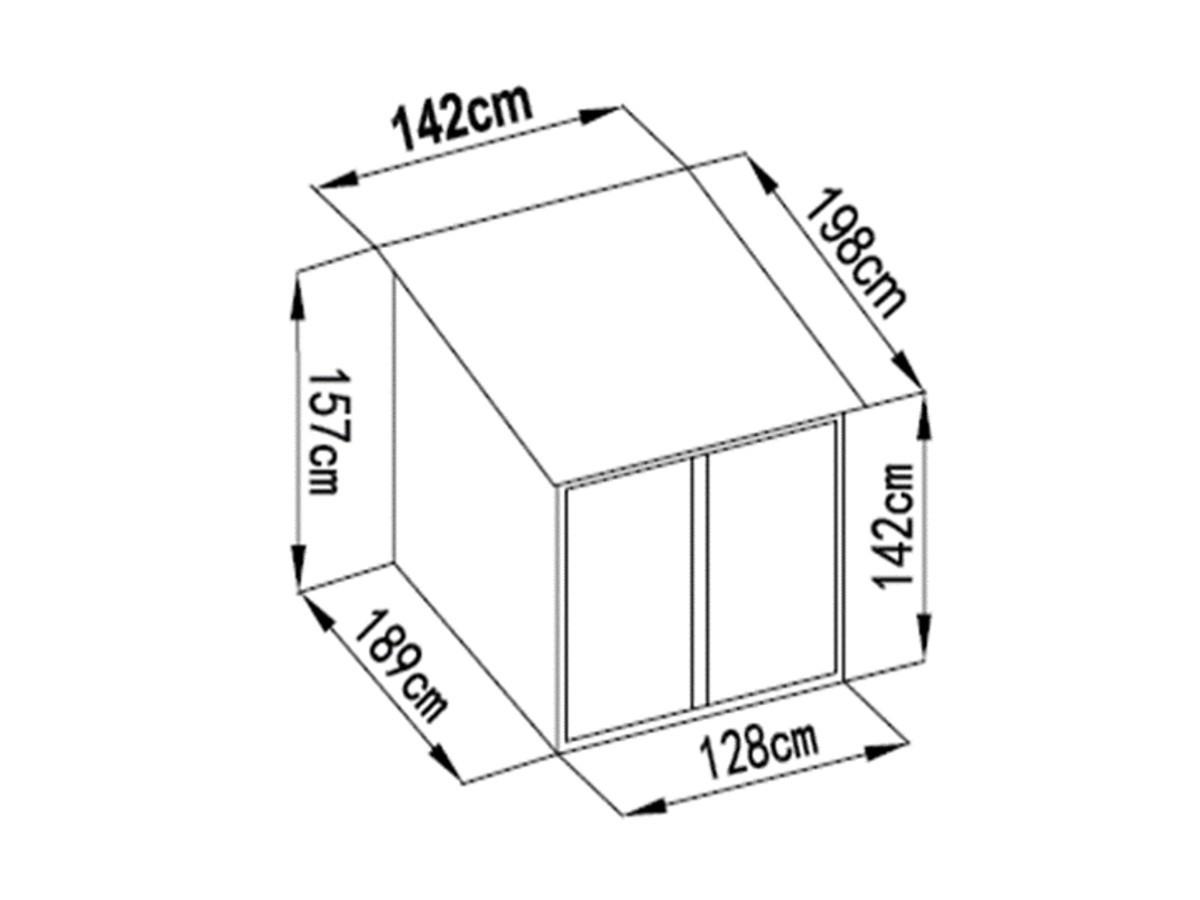 Vente-unique Casetta per biciclette in metallo di 2,8 m² in acciaio zincato grigio antracite per 2 biciclette - NIKI  