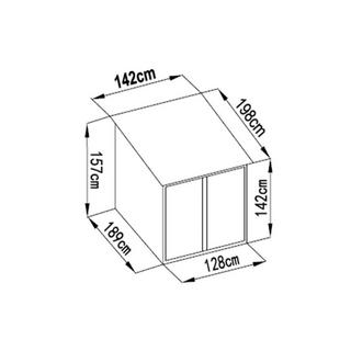 Vente-unique Casetta per biciclette in metallo di 2,8 m² in acciaio zincato grigio antracite per 2 biciclette - NIKI  