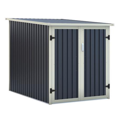 Vente-unique Casetta per biciclette in metallo di 2,8 m² in acciaio zincato grigio antracite per 2 biciclette - NIKI  