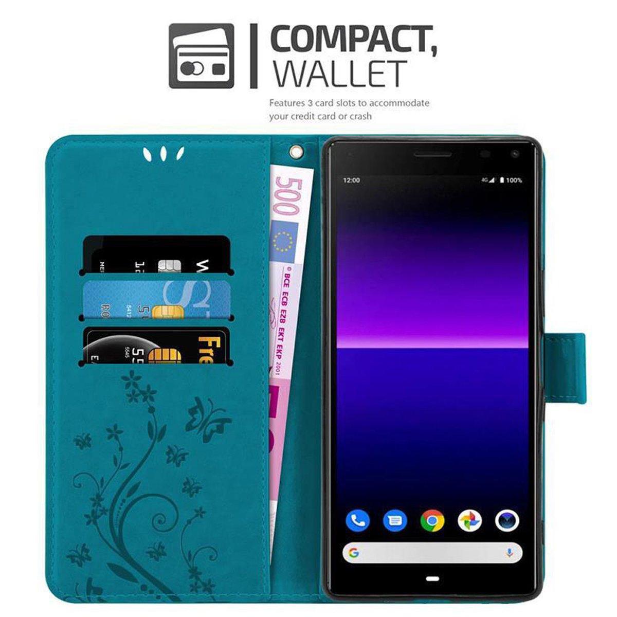 Cadorabo  Hülle für Sony Xperia 8 Blumen Design Magnetverschluss 