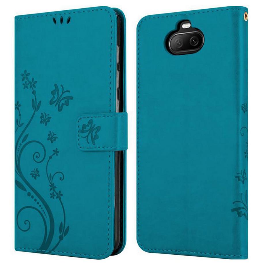 Cadorabo  Hülle für Sony Xperia 8 Blumen Design Magnetverschluss 