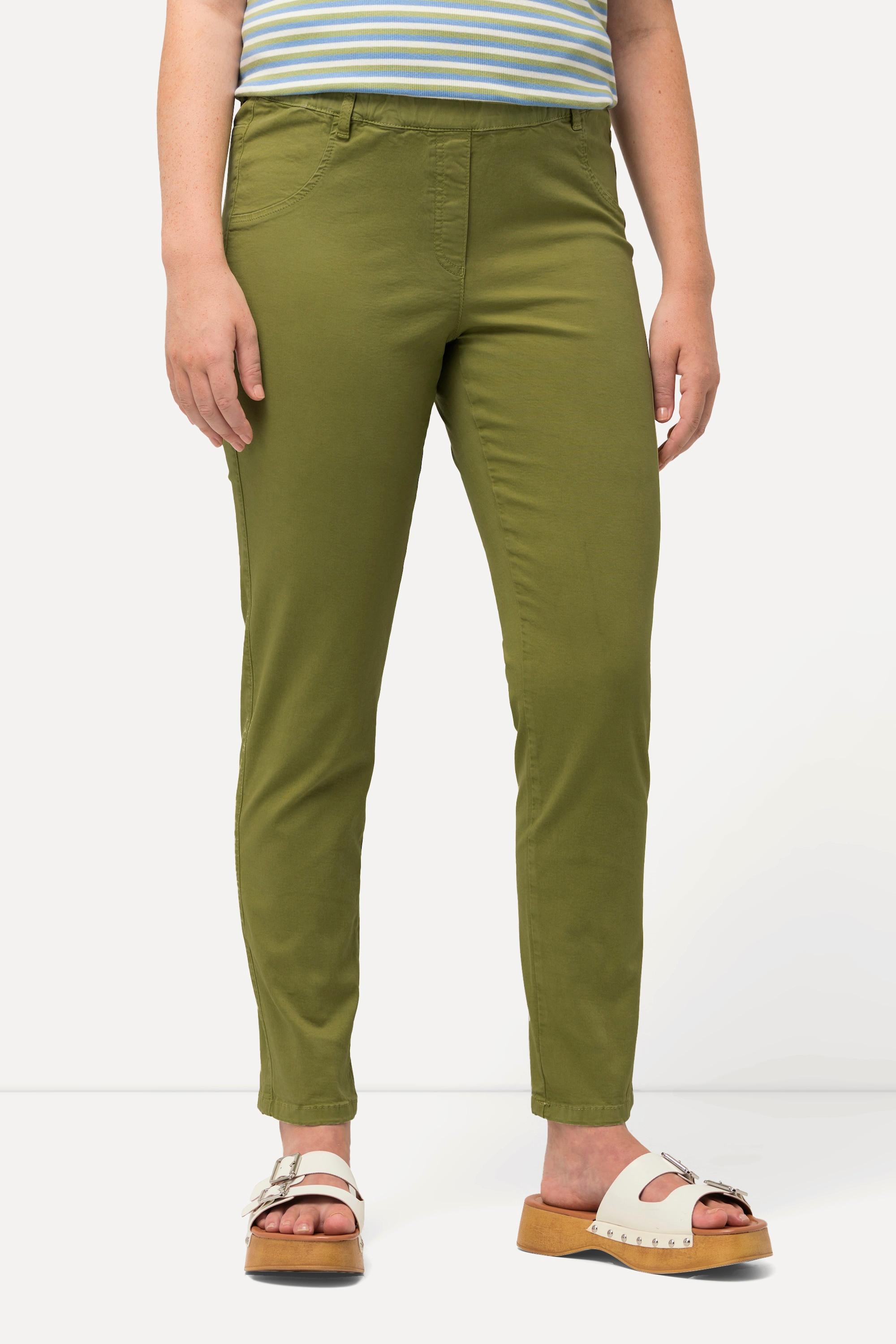 Ulla Popken  Jegging en coton bio. Coupe ajustée et taille élastique 