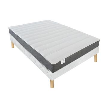 Ensemble 140 x 200 cm sommier + matelas mousse HD mémoire de forme et tissu 3D respirant ép.18cm - HEAVEN de DREAMEA