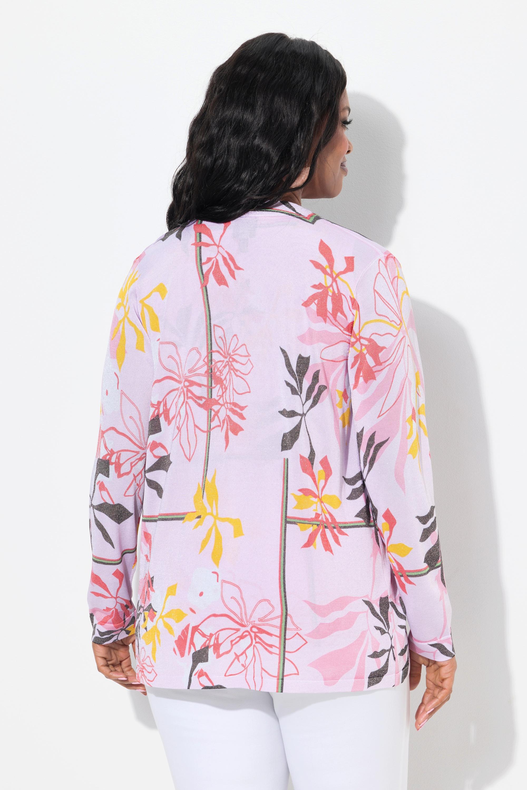 Ulla Popken Cardigan Manches Longues Motif Floral  