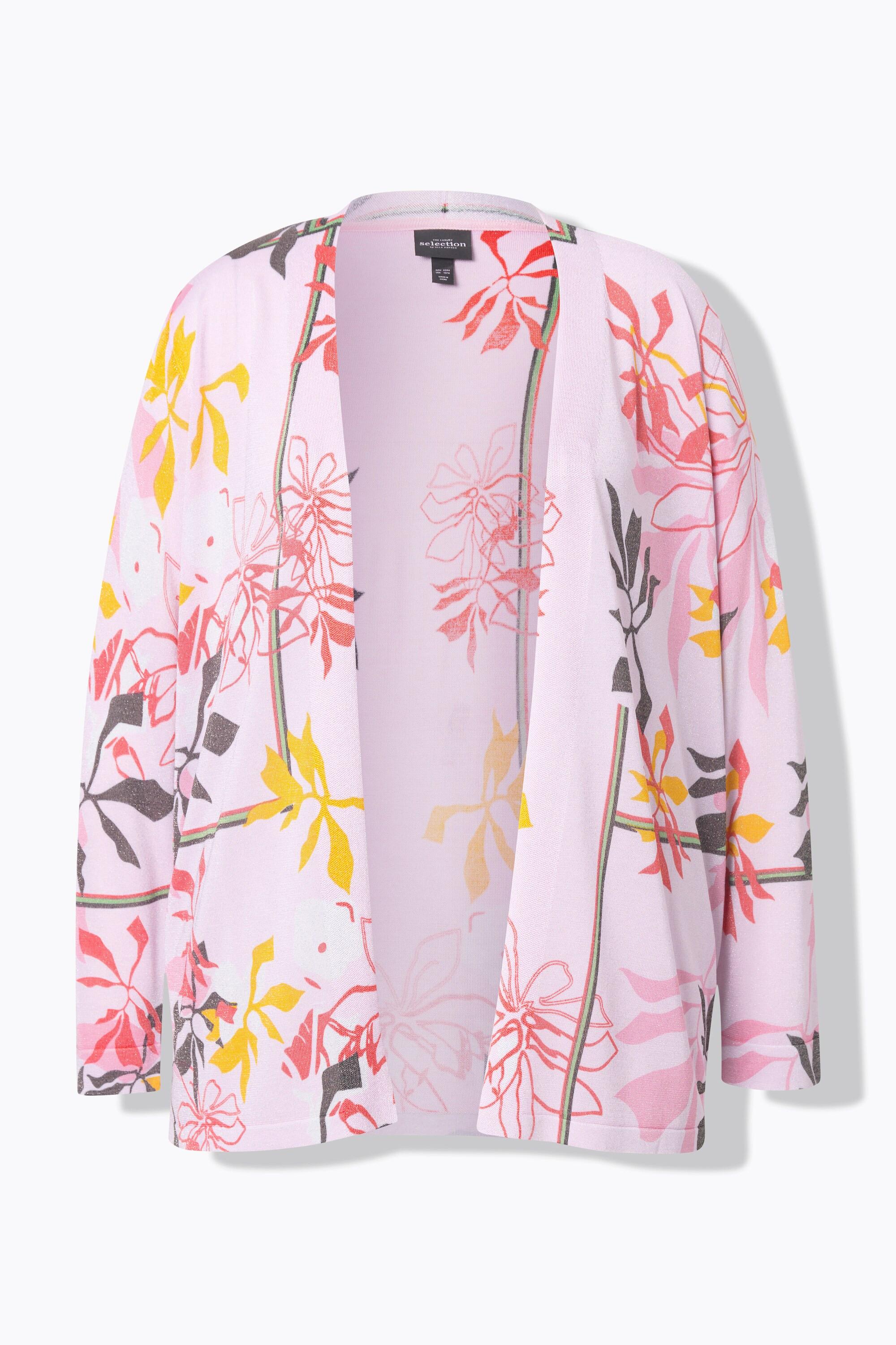 Ulla Popken Cardigan Manches Longues Motif Floral  