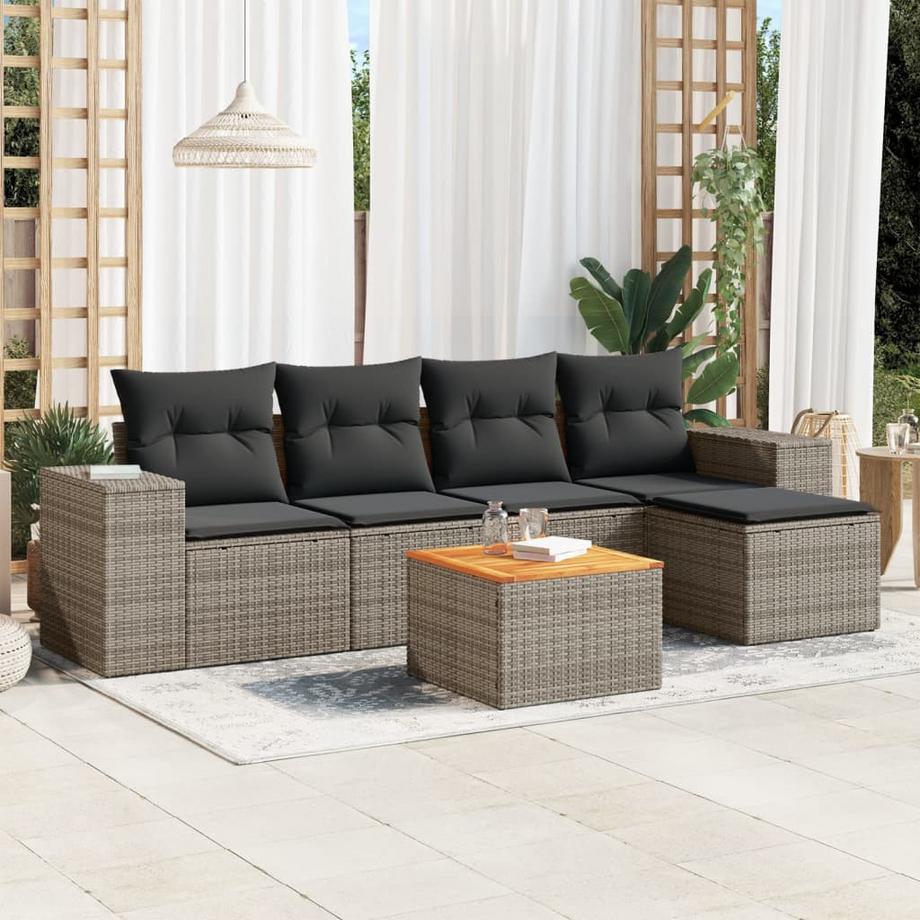 VidaXL set divano da giardino Polirattan  