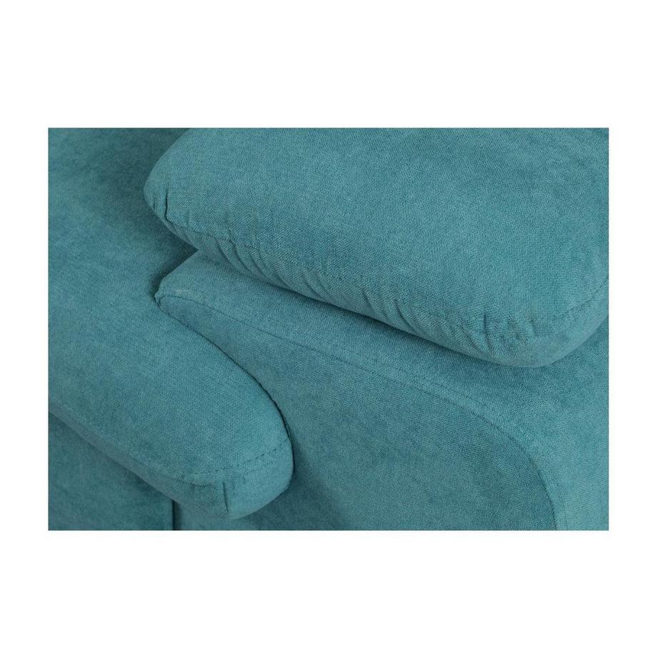 Vente-unique Canapé d'angle conible en tissu avec coffre de rangement FABIEN Turquoise Angle gauche  