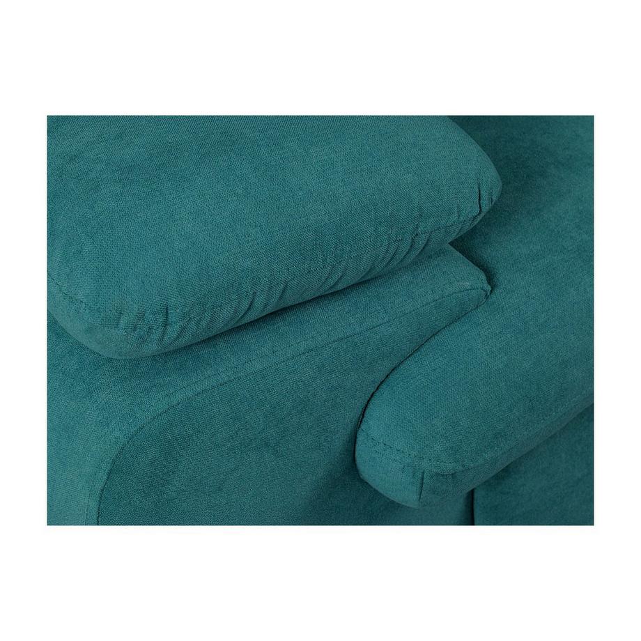 Vente-unique Canapé d'angle conible en tissu avec coffre de rangement FABIEN Turquoise Angle gauche  