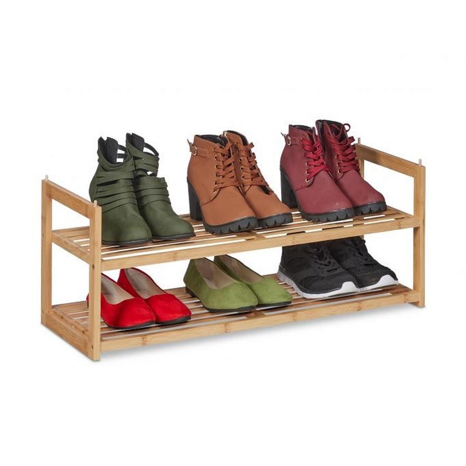 Scarpiera impilabile in bambù