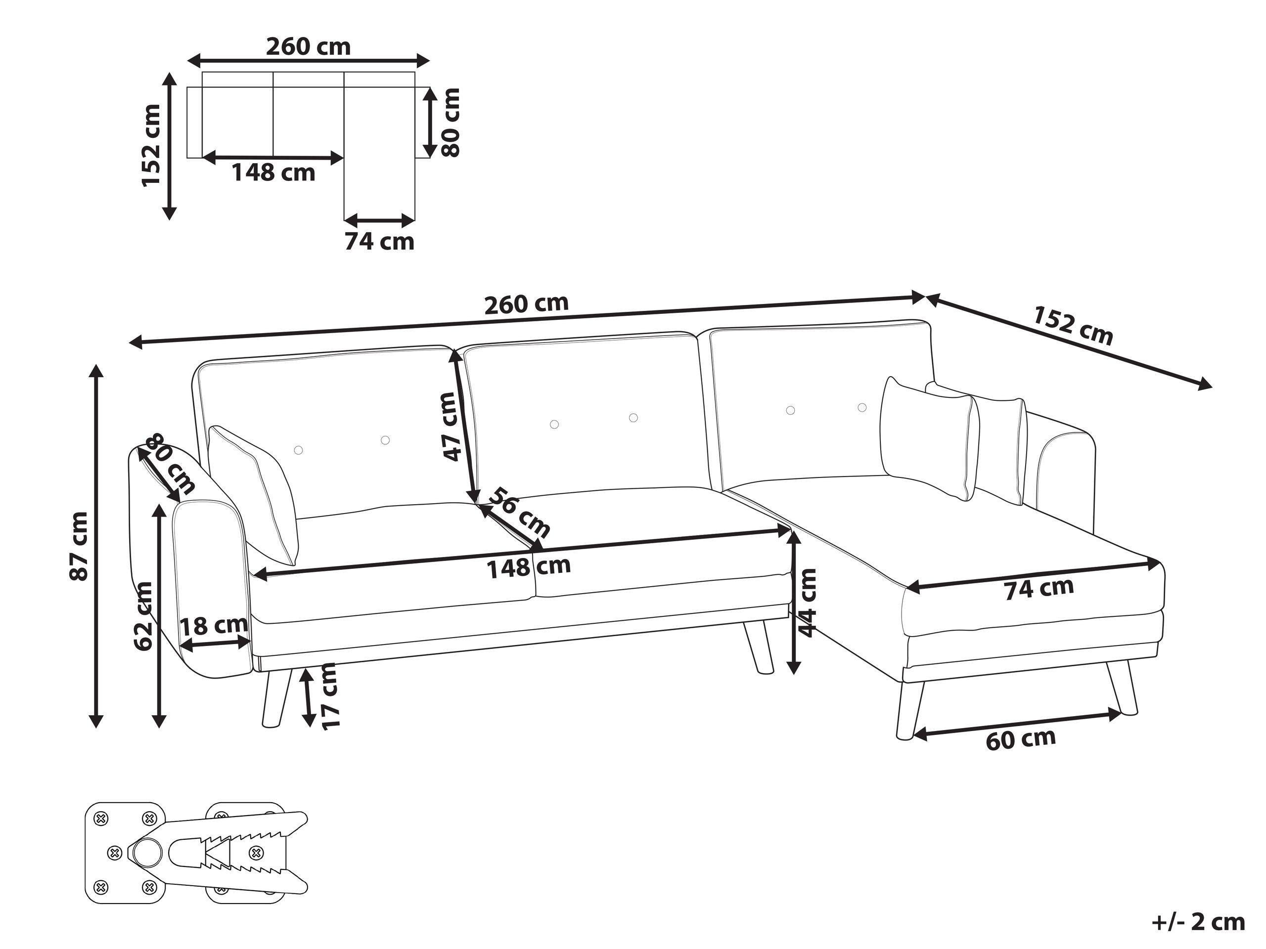 Beliani Canapé d'angle Moderne KAARINA  