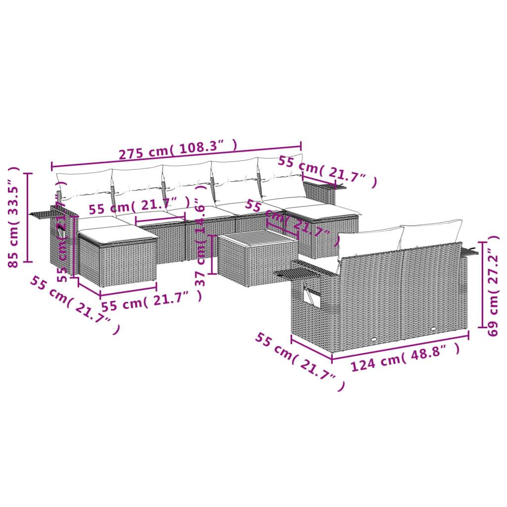 VidaXL Ensemble de canapés de jardin rotin synthétique  