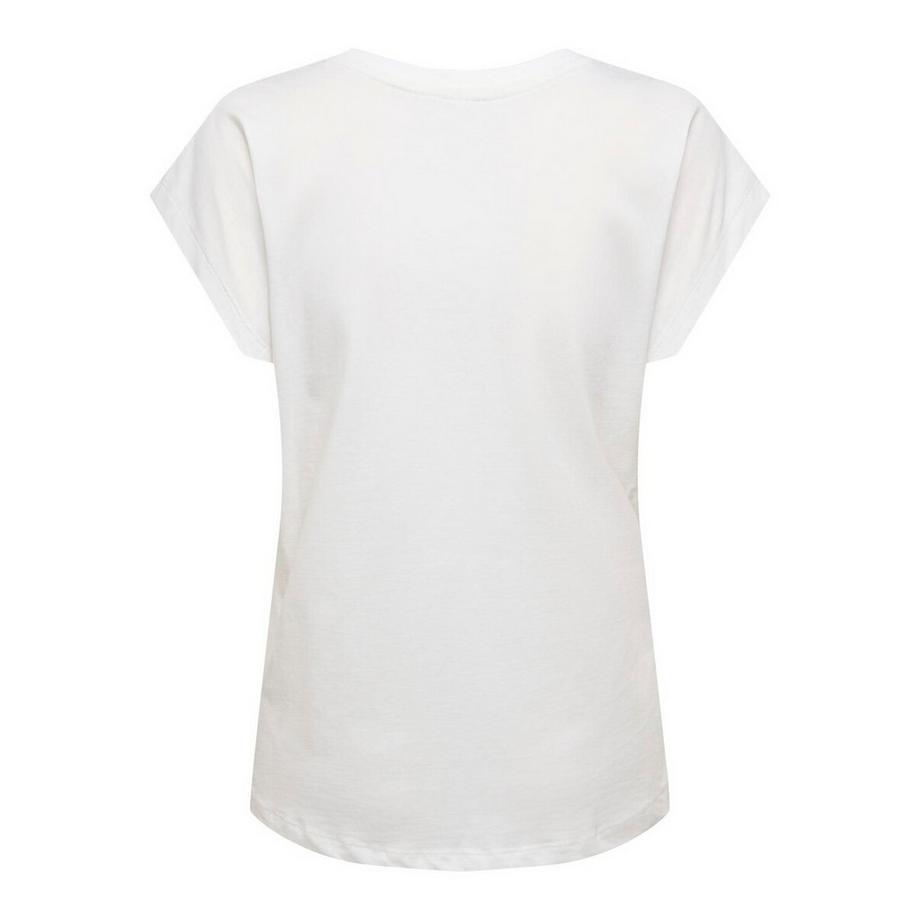 ONLY V-Ausschnitt T-Shirt mit Herz auf der Brust  