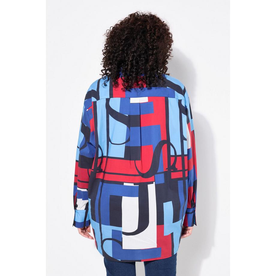 Ulla Popken Oversized Hemdbluse Color Block Langarm  