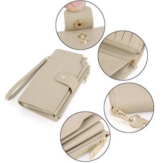 Only-bags.store Blocco RFID Grande Capacità Portafoglio Clutch in Pelle Vegana 21 Scomparti per Carte Organizer  