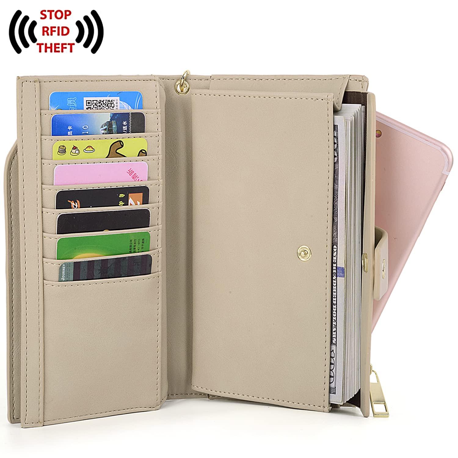 Only-bags.store Blocage RFID Grande Capacité Pochette en Cuir Vegan 21 Fentes pour Cartes Organisateur  