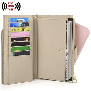 Only-bags.store  Brieftasche RFID-Blockierung Große Kapazität Vegan Leder Clutch Wallet 21 Card Slots Holder Organizer 