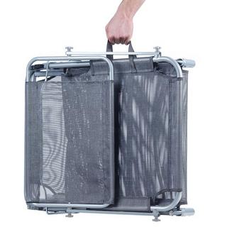 Northix Transat, méridienne, fauteuil de jardin réglable à baldaquin, gris  