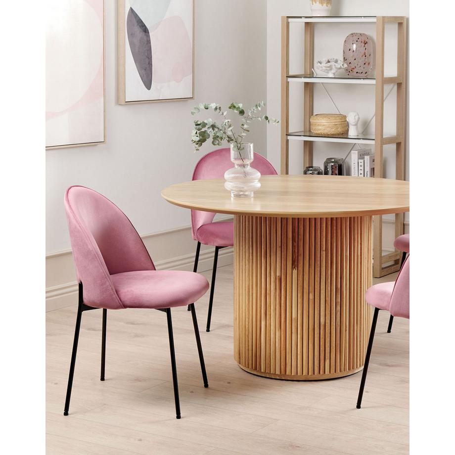 Beliani Lot de 2 chaises de salle à manger en Velours  COVELO  