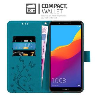 Cadorabo  Hülle für Honor 7C  Huawei Y7 2018 Blumen Design Magnetverschluss 