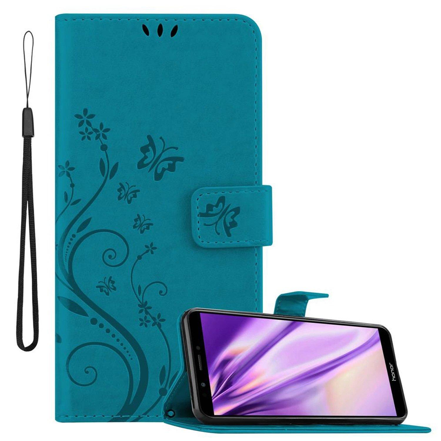 Cadorabo  Hülle für Honor 7C  Huawei Y7 2018 Blumen Design Magnetverschluss 