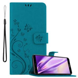 Cadorabo  Hülle für Honor 7C  Huawei Y7 2018 Blumen Design Magnetverschluss 