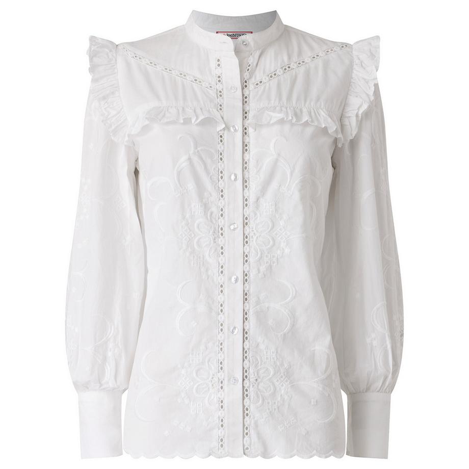Joe Browns Blouse Boutonnée Brodée avec Détail Volant  
