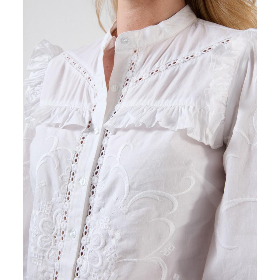 Joe Browns Blouse Boutonnée Brodée avec Détail Volant  