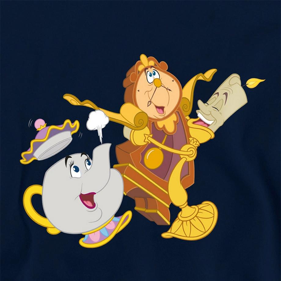 Beauty And The Beast  Felpa Con Cappuccio Potts Cogsworth Lumiere 