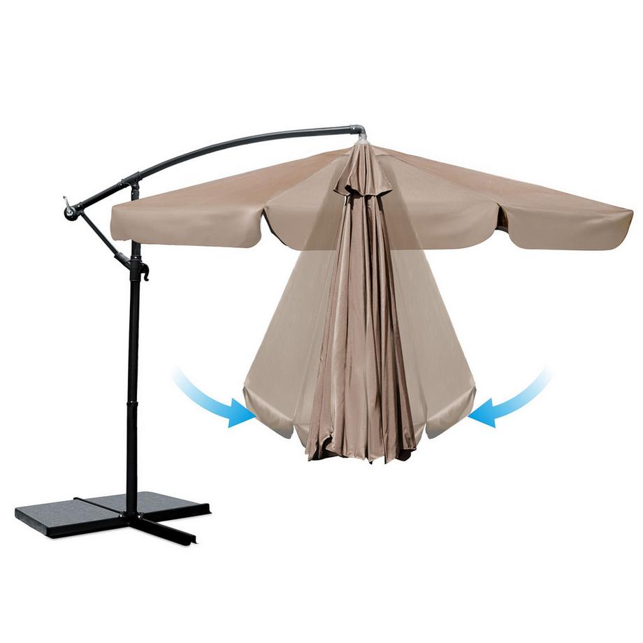 B2X Parasol de jardin pliant 6 segments 350 cm avec housse Plonos PL-880  