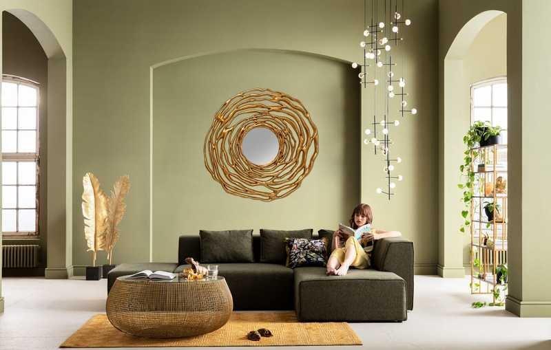 KARE Design Specchio da parete Twiggy tondo oro 121  