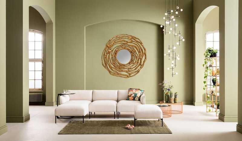 KARE Design Specchio da parete Twiggy tondo oro 121  