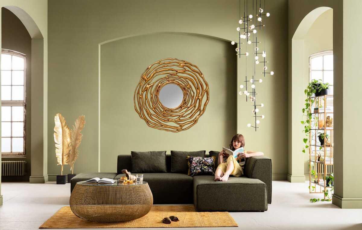 KARE Design Specchio da parete Twiggy oro rotondo 121  