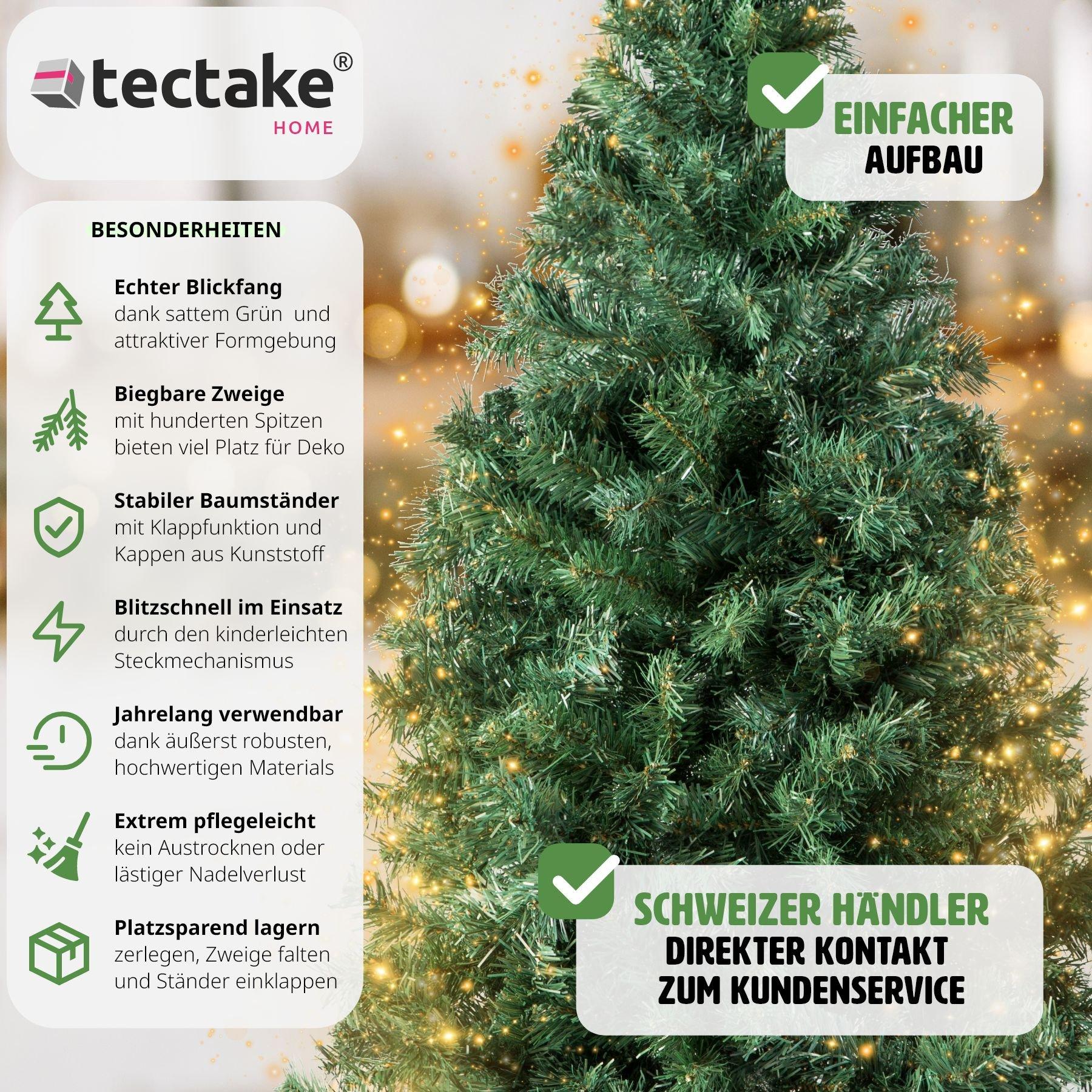 Tectake Weihnachtsbaum künstlich mit Metallständer  