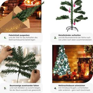 Tectake Weihnachtsbaum künstlich mit Metallständer  