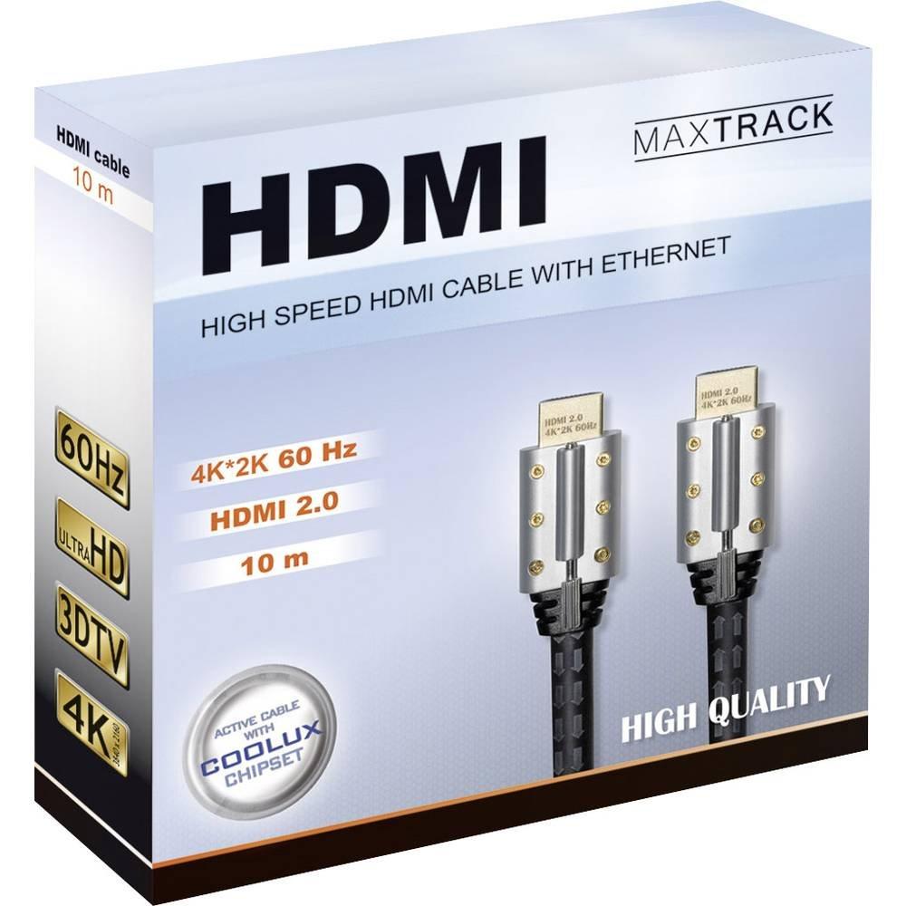 Maxtrack  Maxtrack Câble HDMI High Speed actif avec Ethernet, chipset coolux intégré, 10.0 m 