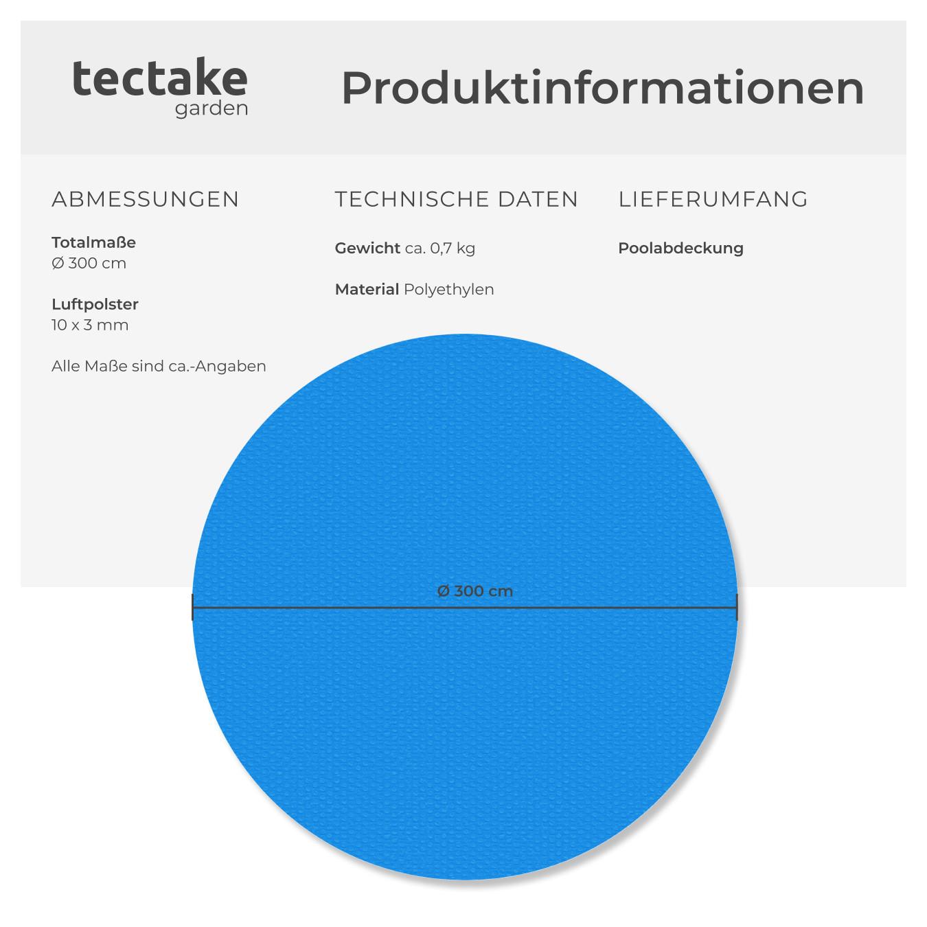 Tectake  Poolabdeckung Solarfolie rund 