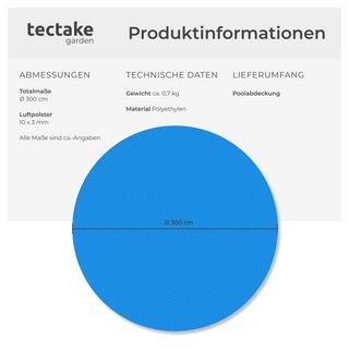Tectake  Poolabdeckung Solarfolie rund 