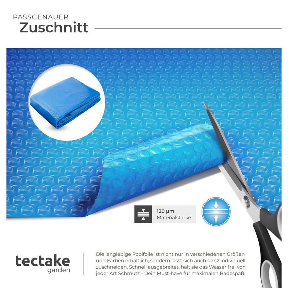 Tectake  Poolabdeckung  rund und selbstschwimmend zuschneidbar 
