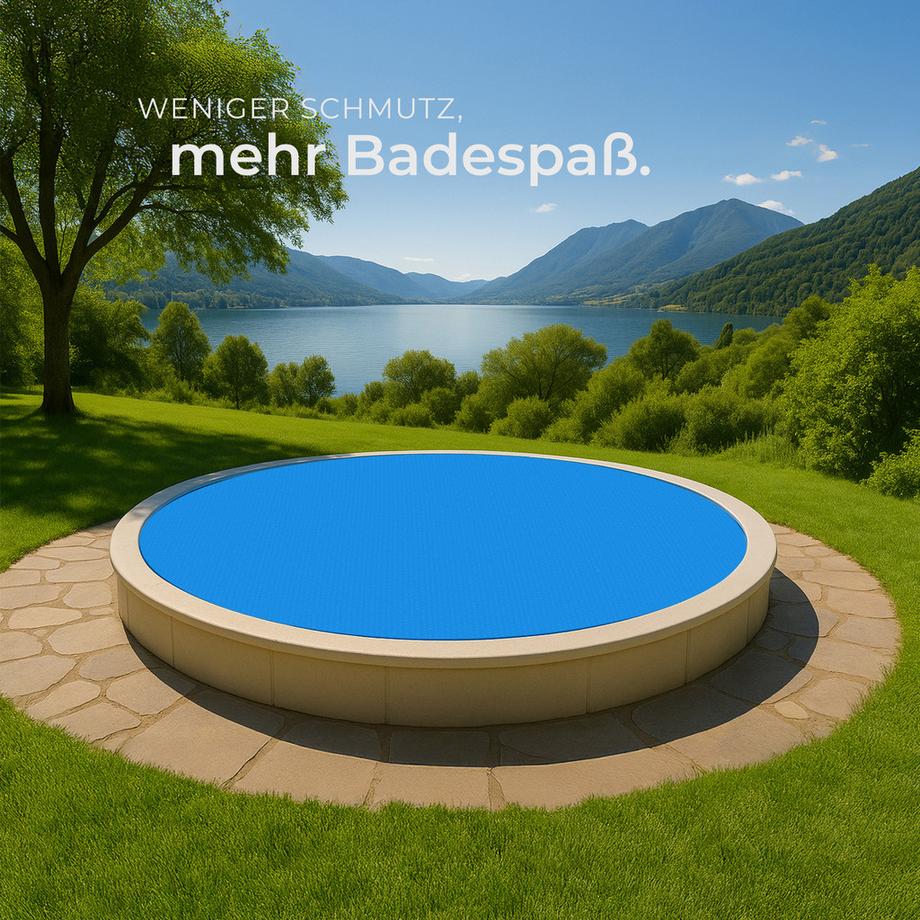 Tectake  Poolabdeckung  rund und selbstschwimmend zuschneidbar 