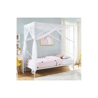 Vente-unique Letto a baldacchino Metallo Bianco + materasso VIVIAN  