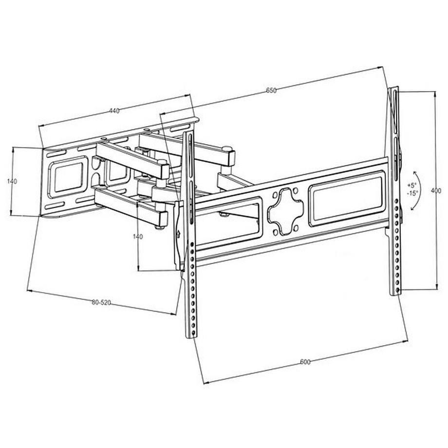 Tectake  TV Wandhalterung neigbar, schwenkbar für 32" (81cm) bis 65" (165cm) 