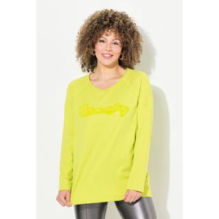 Ulla Popken Imprimé Floqué A-Ligne Manches Longues Col Rond T-shirt  