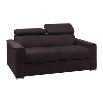 Schlafsofa 3-Sitzer - Liegefläche: 140 cm - Matratzenhöhe: 22 cm mit Memory Schaum - Stoff - Braun - VIZIR