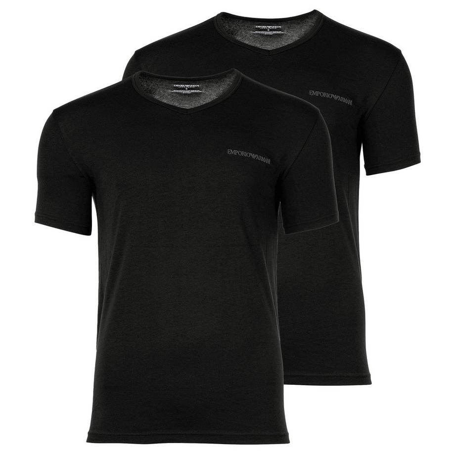 EMPORIO ARMANI Core Logoband V-Ausschnitt T-Shirt 2er Pack  