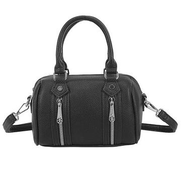 Borsa Bowling con Zip Decorative e Tracolla
